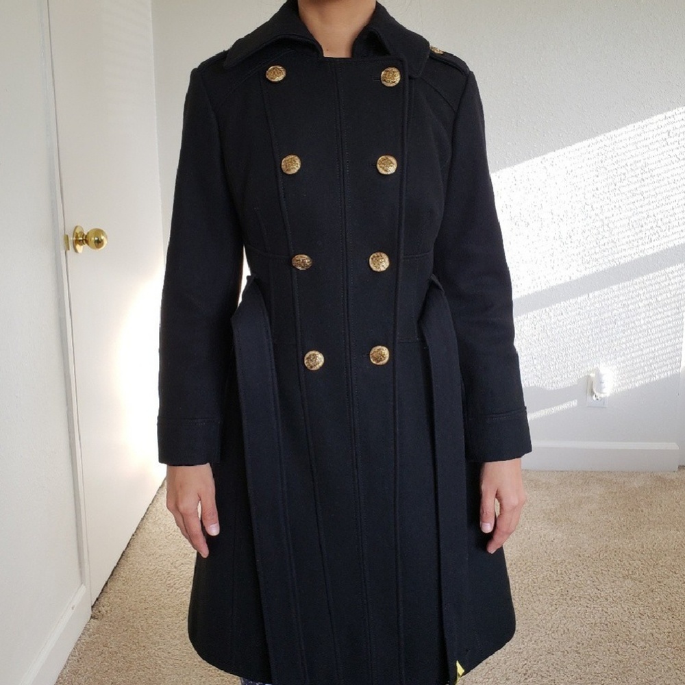- 60% WOOL - Black Trench Coat